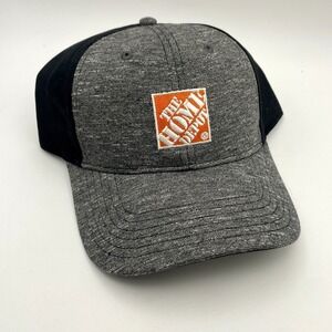 Home Depot Baseball Cap Soft Heathered Front Gray Black Snap Back Promo Hat